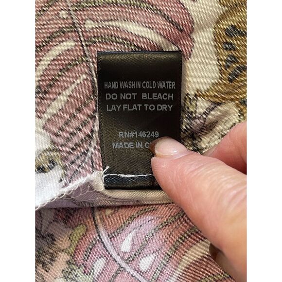 Aakaa Mini Dress Braided Belt Floral Dolman Sleeve Satiny Full Circle Skirt S - Picture 12 of 12